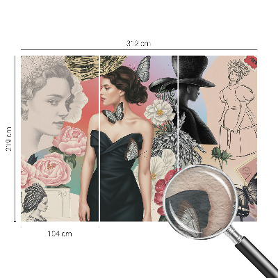 Nowoczesna fototapeta do salonu Kwiaty i portrety