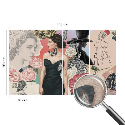 Nowoczesna fototapeta do salonu Kwiaty i portrety