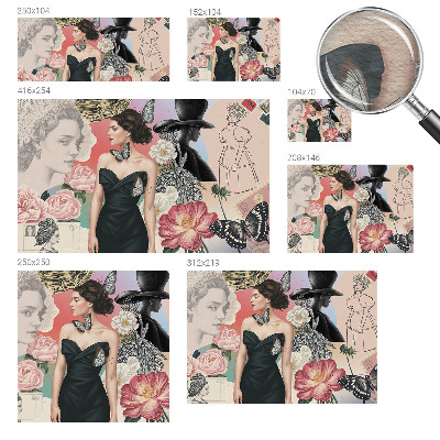 Nowoczesna fototapeta do salonu Kwiaty i portrety