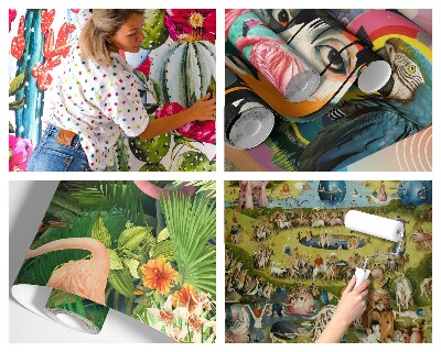 Tapeta fotograficzna fizelinowa Ptaki collage