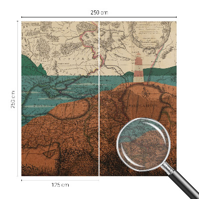 Fototapeta fizelinowa z nadrukiem Fototapeta fizelinowa z nadrukiem Historyczna mapa