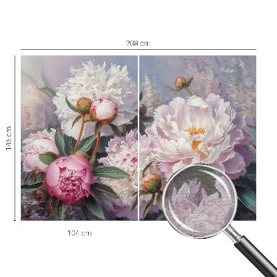 Fototapeta fizelinowa do sypialni Piwoniowy bukiet