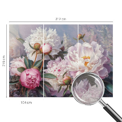 Fototapeta fizelinowa do sypialni Piwoniowy bukiet