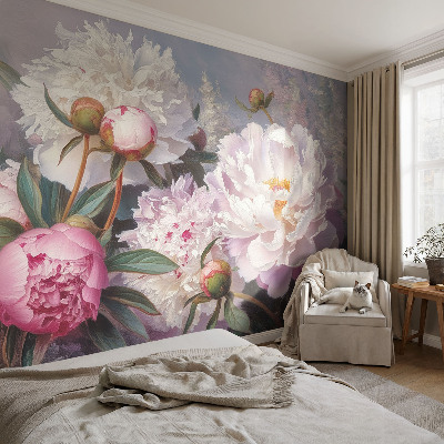 Fototapeta fizelinowa do sypialni Piwoniowy bukiet