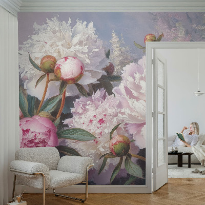 Fototapeta fizelinowa do sypialni Piwoniowy bukiet