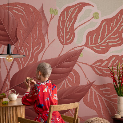 Tapeta fotograficzna fizelinowa Organiczne liście