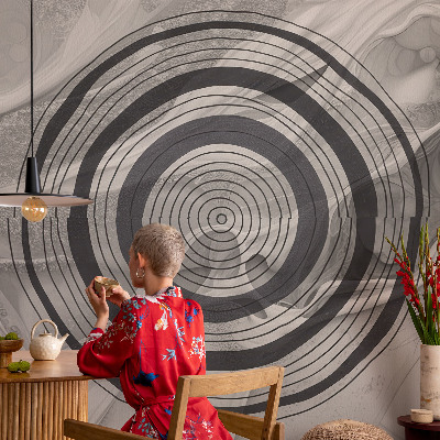 Fototapeta fizelinowa do sypialni Kręgi szarości
