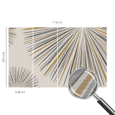 Nowoczesna fototapeta do salonu z motywem geometrycznych wachlarzy