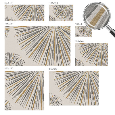 Nowoczesna fototapeta do salonu z motywem geometrycznych wachlarzy