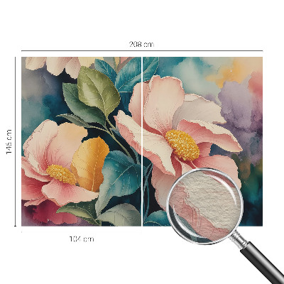 Fototapeta fizelinowa do sypialni z motywem kwiatowym w eleganckim stylu