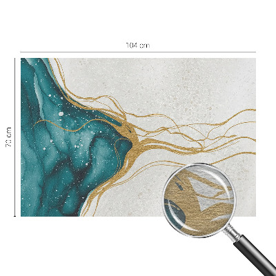 Tapeta fotograficzna z turkusowymi liniami jako motyw dekoracyjny