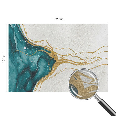 Tapeta fotograficzna z turkusowymi liniami jako motyw dekoracyjny