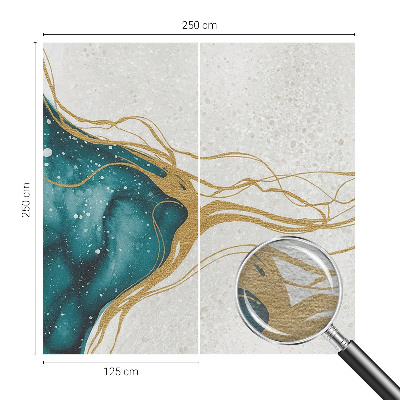 Tapeta fotograficzna z turkusowymi liniami jako motyw dekoracyjny