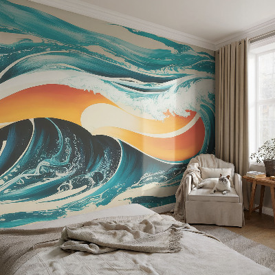 Nowoczesna fototapeta do salonu Nowoczesna fototapeta do salonu Fale abstrakcyjne