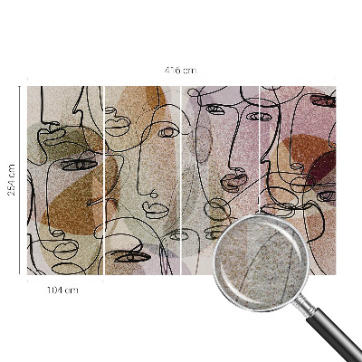 Tapeta fotograficzna Liniowe twarze