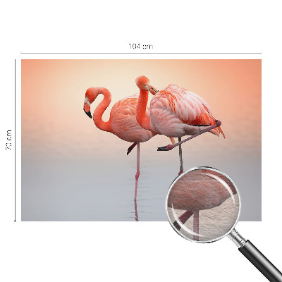 Fototapeta fizelinowa z nadrukiem z motywem delikatnych flamingów