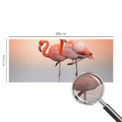 Fototapeta fizelinowa z nadrukiem z motywem delikatnych flamingów