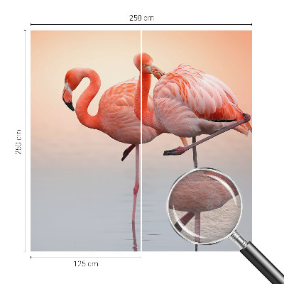 Fototapeta fizelinowa z nadrukiem z motywem delikatnych flamingów