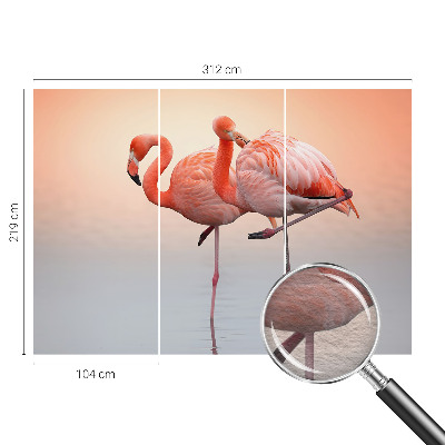 Fototapeta fizelinowa z nadrukiem z motywem delikatnych flamingów