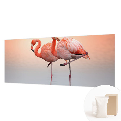 Fototapeta fizelinowa z nadrukiem z motywem delikatnych flamingów