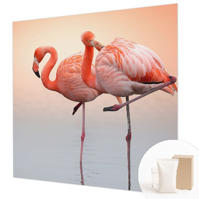 Fototapeta fizelinowa z nadrukiem z motywem delikatnych flamingów