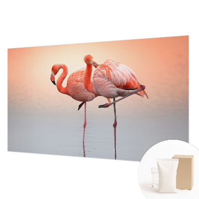 Fototapeta fizelinowa z nadrukiem z motywem delikatnych flamingów