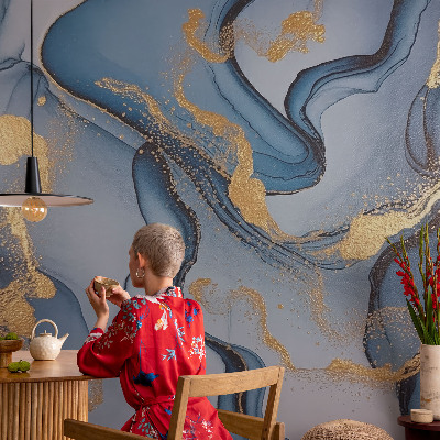 Fototapeta fizelinowa z nadrukiem Niebieskie fale