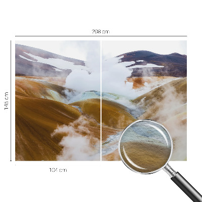 Nowoczesna fototapeta do salonu z motywem wulkanicznych wzgórz