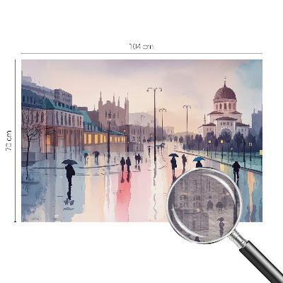 Fototapeta fizelinowa z nadrukiem z motywem „Deszczowy spacer”