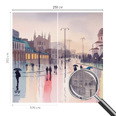 Fototapeta fizelinowa z nadrukiem z motywem „Deszczowy spacer”