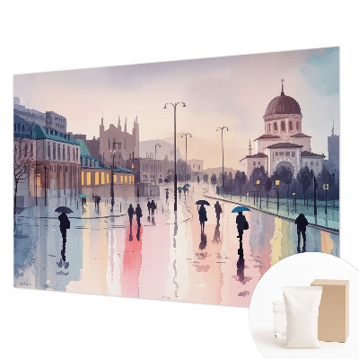 Fototapeta fizelinowa z nadrukiem Fototapeta fizelinowa z nadrukiem Deszczowy spacer