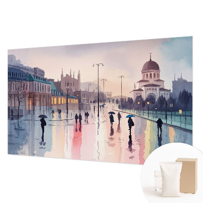 Fototapeta fizelinowa z nadrukiem Fototapeta fizelinowa z nadrukiem Deszczowy spacer