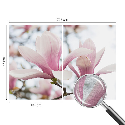 Fototapeta fizelinowa do sypialni z motywem kwitnących magnolii