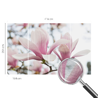 Fototapeta fizelinowa do sypialni z motywem kwitnących magnolii