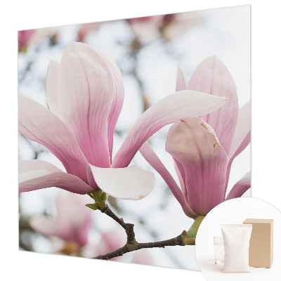 Fototapeta fizelinowa do sypialni z motywem kwitnących magnolii