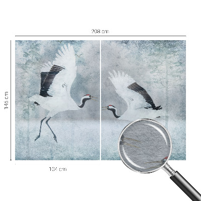 Nowoczesna fototapeta do salonu Nowoczesna fototapeta do salonu Harmonijne żurawie