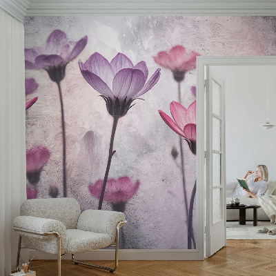 Fototapeta fizelinowa z nadrukiem z motywem pastelowych kwiatów