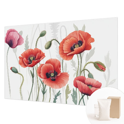 Nowoczesna fototapeta do salonu Czerwone maki