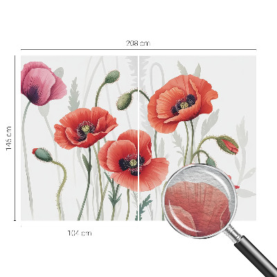 Nowoczesna fototapeta do salonu Czerwone maki