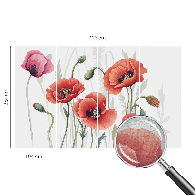 Nowoczesna fototapeta do salonu Czerwone maki