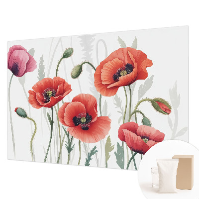 Nowoczesna fototapeta do salonu Czerwone maki