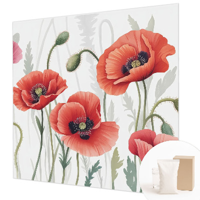 Nowoczesna fototapeta do salonu Czerwone maki