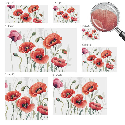 Nowoczesna fototapeta do salonu Czerwone maki