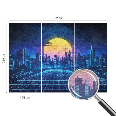 Fototapeta fizelinowa z nadrukiem z futurystycznym pejzażem