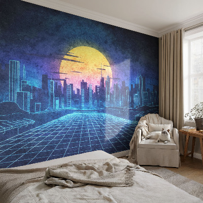 Fototapeta fizelinowa z nadrukiem z futurystycznym pejzażem
