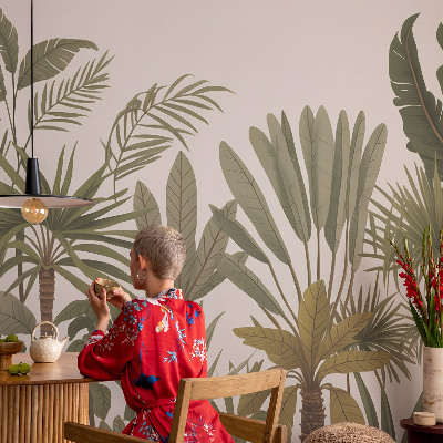 Fototapeta fizelinowa do sypialni Egzotyczne liście