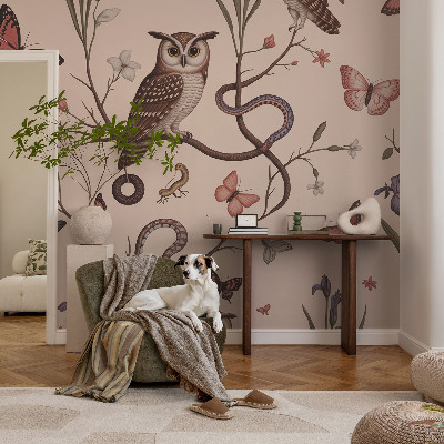 Nowoczesna fototapeta do salonu Sowa natura