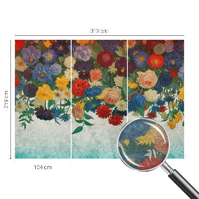 Tapeta fotograficzna z kolorowym motywem kwiatowym