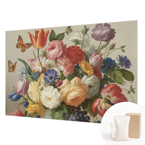 Nowoczesna fototapeta do salonu Kwiaty i motyle