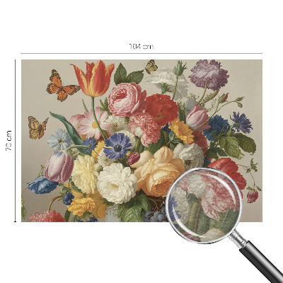 Nowoczesna fototapeta do salonu Kwiaty i motyle